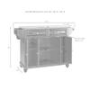 Crosley Furniture Cambridge Stone Top Rolling Kitchen Island Storage Cart, Microwave Stand, Spice Rack, Black view 3
