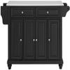 Crosley Furniture Cambridge Stone Top Rolling Kitchen Island Storage Cart, Microwave Stand, Spice Rack, Black view 4