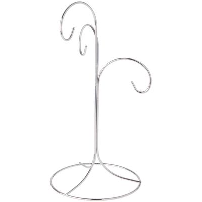 Bard's 3 Tiered Silver Ornament Stand, Tree, 10.75" H x 5.125" W x 5.125" D