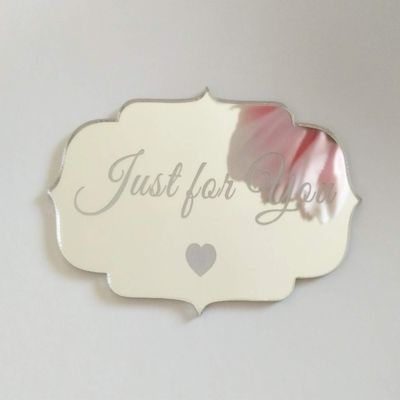 20PCS Just for You Acrylic Mirror Tag, Wedding Chocolate Bars Favors Label,Thanksgiving Day Acrylic Mirror Chocolate Plaque, Baby Shower Favors, Mirror Tags (Silver, 2.5")