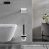 Emco Loft Toilet Brush Set, Toilet Brush with Aluminium Holder and Handle and Crystal Glass Container, Toilet Brush for Wall Mounting, Matte Black Satin Finish view 2