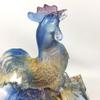 Amore Jewell Bamboo Blessing Peace & Fortune Rooster Standing on Bamboo Fengshui Decoration Ornament Gift for Home & Office (Liuli Crystal Glass) view 3