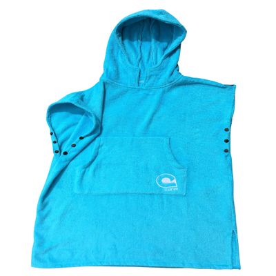 Kids Hooded Towel Swimming Robe Surf Beach Poncho in Microfiber w Adjustable Sleeves (Choose Color) (Aqua, Teen)