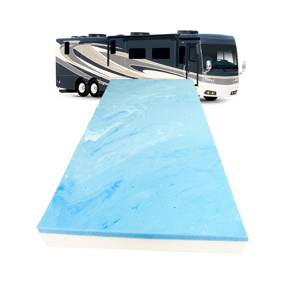 FoamRush 12-Inch King (72" x 80") Gel Memory Foam RV Mattress Replacement, Medium Firm, Comfort, Pressure Relief Support, Made in USA, Travel Camper Trailer Truck, Cover Not Included