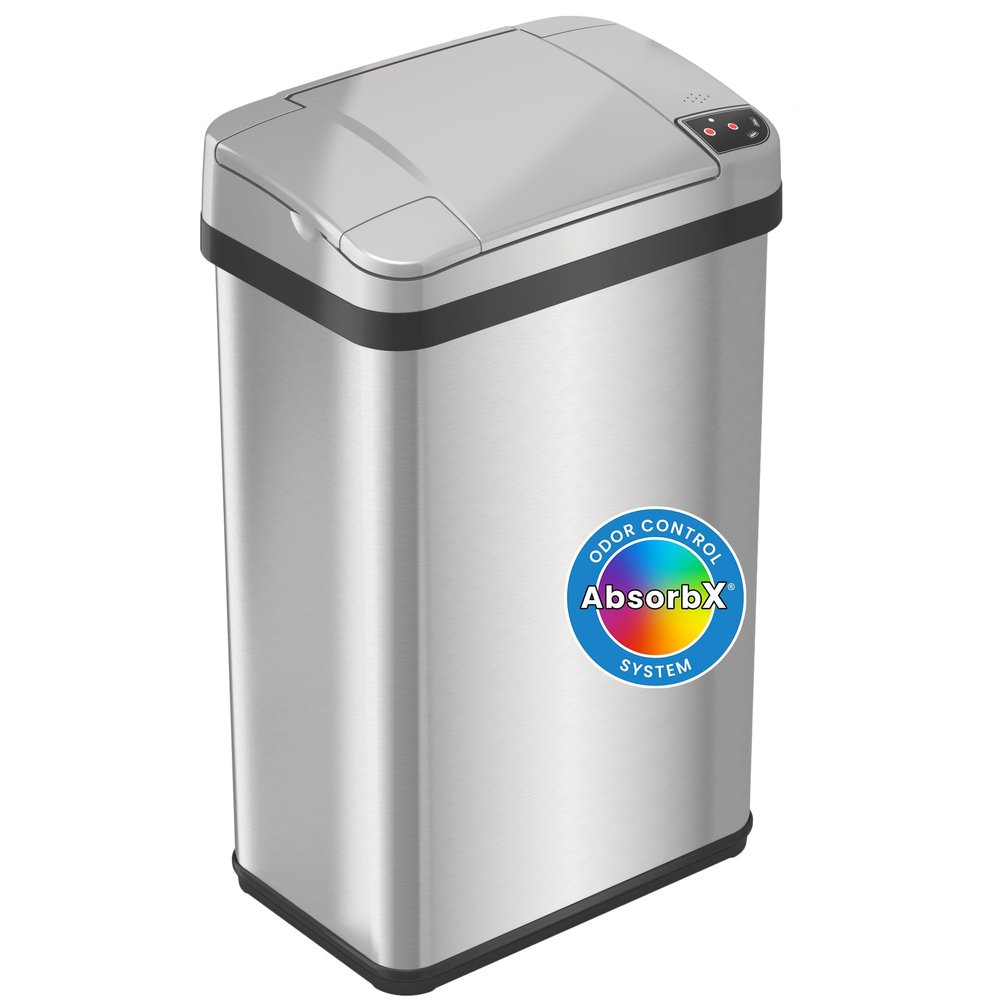 iTouchless 3 Gallon / 11.4 Liter Bathroom Trash Can with Lid, Slim Stainless Steel Step Garbage Can, Soft Close Small Wastebasket with Removable Inner Bucket for Kitchen, Powder Room Dorm, Chalk White