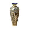 DecorShore 20 Navy Blue & Gold Mosaic Floor Vase  Tall Metal with Geometric Tessellation Pattern | Handmade Decorative Vase for Home Decor, Living Room, Bedroom, Centerpiece & Tabletop view 1