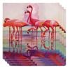 Monarque Ceramic Drink Coasters, Set of Four (Pink Flamingos) view 1