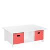 RiverRidge Home RiverRidge Activity Table, White with Coral Bins view 1