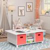 RiverRidge Home RiverRidge Activity Table, White with Coral Bins view 2
