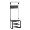 RiverRidge Afton Transitional Wood Hall Tree with Metal Frame in Gray view 1