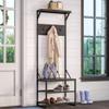 RiverRidge Afton Transitional Wood Hall Tree with Metal Frame in Gray view 2