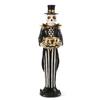 13 Inch Black and Gold Skeleton Holding Gold Jack O Lantern view 1