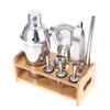 1 Set Stainless Steel Cocktail Kit Wooden Base Cocktail Mixing Kit Drink Mixer Bartender Tools (550ML) view 1