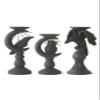 K&K Interiors 41345A Set of 3 Matte Black Halloween Candleholders (Grad Sizes) view 1