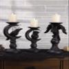 K&K Interiors 41345A Set of 3 Matte Black Halloween Candleholders (Grad Sizes) view 2