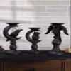 K&K Interiors 41345A Set of 3 Matte Black Halloween Candleholders (Grad Sizes) view 4