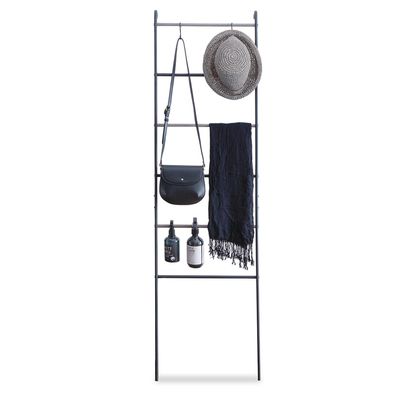 Iris Ohyama PI-L160 Hanger Rack, Slim Type, Matte Black, S-Shaped Hook, Load Capacity 11.0 lbs (5 kg), Width 17.7 x Depth 5.4 x Height 63.8 inches (45 x 13.8 x 161 cm), Style Hanger