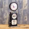 Akizuki Boeki Black Gulf Table Clock W 5.4 x D 3.0 x H 13.8 inches (13.7 x 7.5 x 35 cm), Table Clock, Gas Pump, EA180148GAK-BK view 3