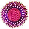 ImZauberwald Flower of Life sacred geometry embroidery ~7inch purple star yantra view 1