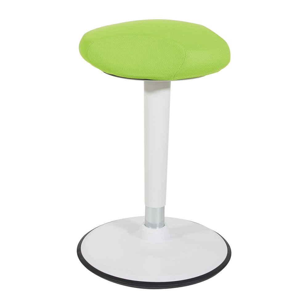 Office Star Active Seating Adjustable 24-34 Inch Height and 360-Degree Wobble Design Perch Seat with Non-Slip Base, Green