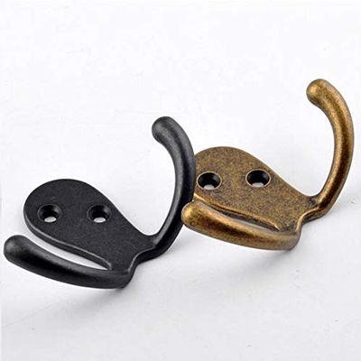 Vintage Hardware, 1Pcs x Antique Coat Hooks Wall Hooks Key Hooks Bronze Black/Rustic Curtain Tie Back Hook Hat Coat Hangers Decorative - (Style: Antique Black)