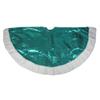 47" Green and White Paillette Sequins Christmas Tree Skirt view 1