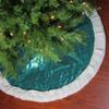47" Green and White Paillette Sequins Christmas Tree Skirt view 2