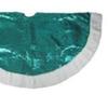 47" Green and White Paillette Sequins Christmas Tree Skirt view 3