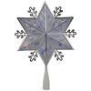 10" Lighted Silver Snowflake Christmas Tree Topper - Blue Lights view 1