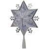 10" Lighted Silver Snowflake Christmas Tree Topper - Blue Lights view 3