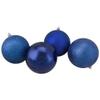 12ct Royal Blue Shatterproof 4-Finish Christmas Ball Ornaments 4" (100mm) view 3