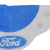 45.5" Blue and White Ford Scalloped Christmas Tree Skirt view 3