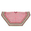 50" Red and White Buffalo Plaid Christmas Tree Skirt with Woodland Fair Isle Trim view 1