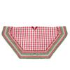 50" Red and White Buffalo Plaid Christmas Tree Skirt with Woodland Fair Isle Trim view 3