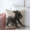 Throw Pillows Cover 20 x 20 Inches Dog Playful Schnauzer Puppy Animals Wildlife Nature Drawing Silhouette Beard Shaggy Black Canine Cushion Case Cotton Linen for Fall Home Decor view 1
