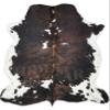 HIDES BAZAAR Natural Cowhide Rug for Home & Office Premium Dark Tricolor Cowhide Rug with Unique Dark Brown, Black & White Patterns- Cow Hide Rugs Made with Tanned Leather - Cow Hide Rugs 6x6-7 ft view 1