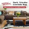 HIDES BAZAAR Natural Cowhide Rug for Home & Office Premium Dark Tricolor Cowhide Rug with Unique Dark Brown, Black & White Patterns- Cow Hide Rugs Made with Tanned Leather - Cow Hide Rugs 6x6-7 ft view 3