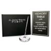 JC Classics Funeral Guest Book | Memorial Guest Book Hardcover | Guestbook for Sign In, Condolence | In Loving Memory in Silver Foil | Silver Pen and Memory Table Card Sign Included (Black-Plain) view 1