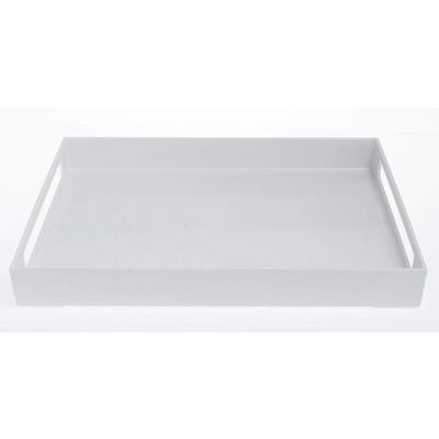 HUBERT White Melamine Tray with Handles - 17 1/2" L x 14 1/2" W x 2" H