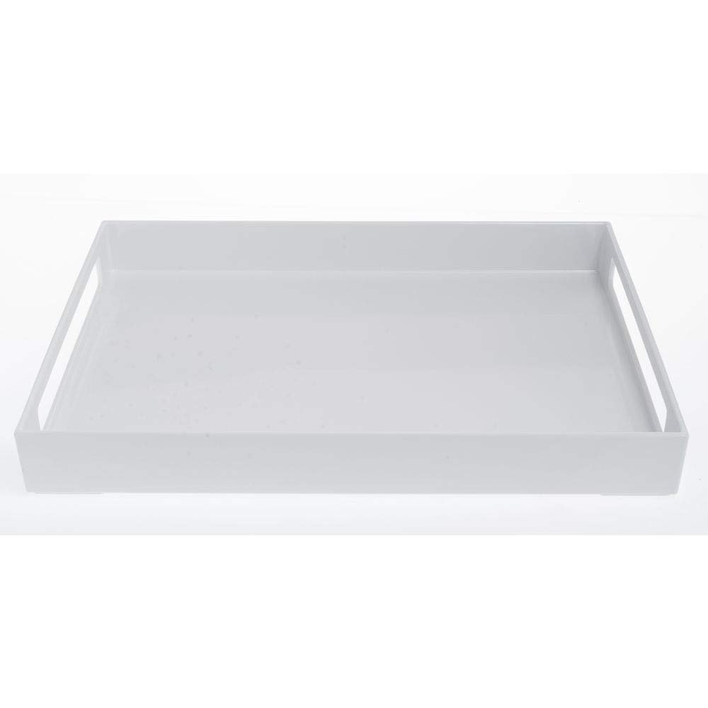 HUBERT White Melamine Tray with Handles - 17 1/2" L x 14 1/2" W x 2" H