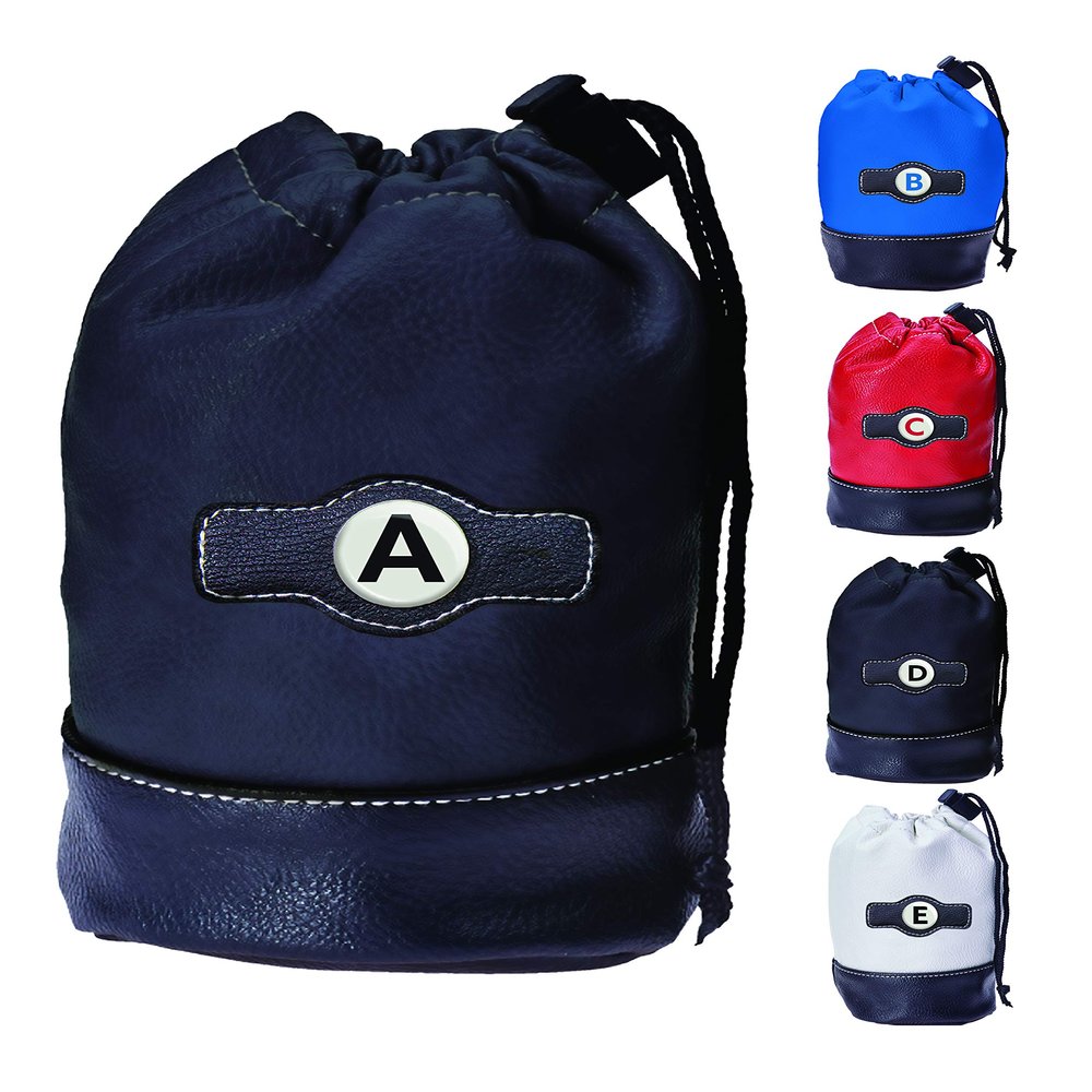 Black Letter J - Personalized Logo Drawstring Valuables Golf Pouch
