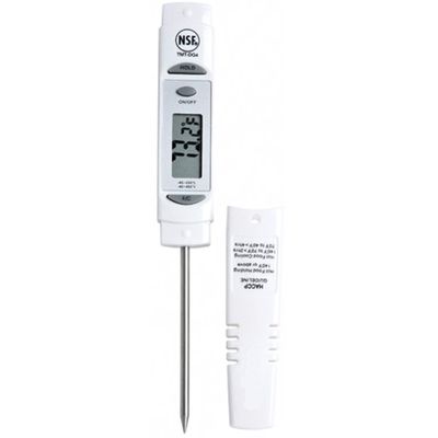 TigerChef Digital Pocket Thermometer with Hold Function, 1-1/4 LCD, 3-1/8 Probe, White (Digital with Hold Function, Silver)