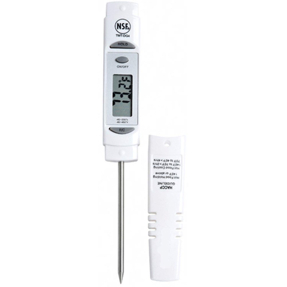 TigerChef Digital Pocket Thermometer with Hold Function, 1-1/4 LCD, 3-1/8 Probe, White (Digital with Hold Function, Silver)