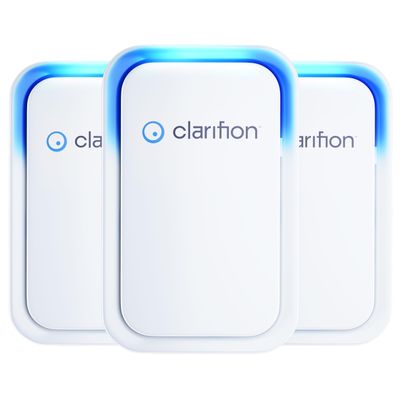 Clarifion - Air Ionizers for Home (3 Pack), Negative Ion Filtration System, Quiet Air Freshener for Bedroom, Office, Kitchen, Portable Air Filter Odor, Smoke Dust, Pets, Eliminator, Mini Air Cleaner