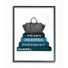 Stupell Industries Fashion Designer Purse Bookstack Blue Black Watercolor Framed Wall Art, Multi-Color view 1