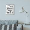 Stupell Industries Alexa Clean My House Funny Family Home Neutral Grey Word Design Framed Wall Art, Multi-Color view 2
