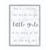 Stupell Industries Best Little Girl Family Kids Home Inspirational Word, Design by Artist Daphne Polselli Wall Art, 16 x 20, Grey Framed