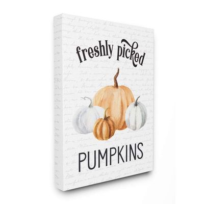 Stupell Industries Freshly Picked Pumpkins Autumn Fall Seasonal Design Canvas Wall Art, 24 x 30, Multi-Color