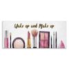 Stupell Industries Wake Up Make Up Watercolor Pink Grey Fashion Word, Design by Artist Ziwei Li Wall Art, 10 x 24, Canvas view 1