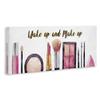 Stupell Industries Wake Up Make Up Watercolor Pink Grey Fashion Word, Design by Artist Ziwei Li Wall Art, 10 x 24, Canvas view 2